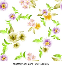 Abstract elegance seamless pattern with floral background