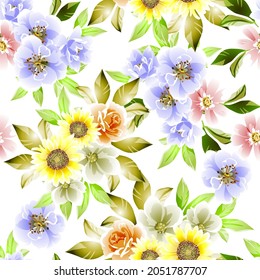 Abstrakte Eleganz, nahtloses Muster mit floralem Hintergrund