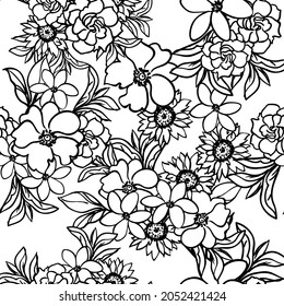 Abstract elegance seamless pattern with floral background