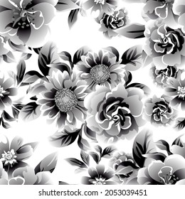 Abstract elegance seamless pattern with floral background