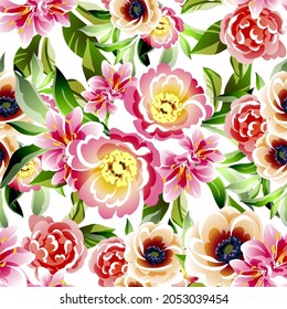 Abstract elegance seamless pattern with floral background