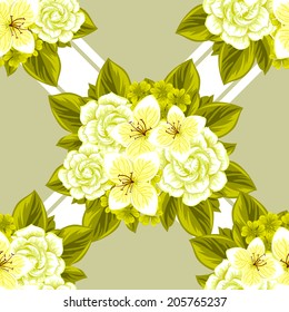 Abstract Elegance Seamless pattern with floral background