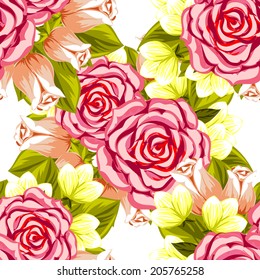 Abstract Elegance Seamless pattern with floral background