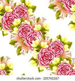 Abstract Elegance Seamless pattern with floral background