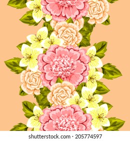 Abstract Elegance Seamless pattern with floral background
