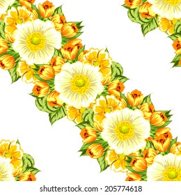 Abstract Elegance Seamless pattern with floral background