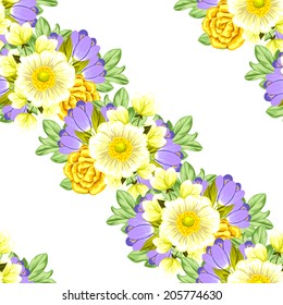 Abstract Elegance Seamless pattern with floral background