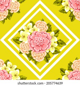 Abstract Elegance Seamless pattern with floral background
