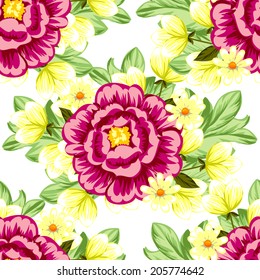 Abstract Elegance Seamless pattern with floral background