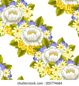 Abstract Elegance Seamless pattern with floral background