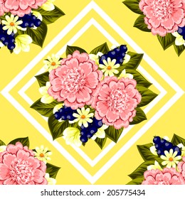 Abstract Elegance Seamless pattern with floral background