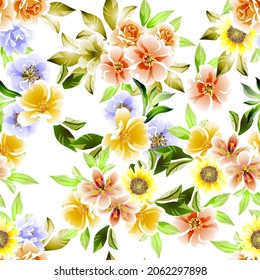 Abstract elegance seamless pattern with floral background