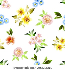 Abstract elegance seamless pattern with floral background