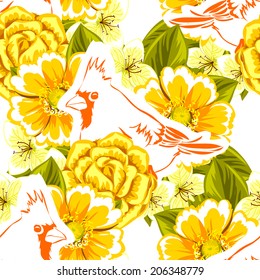 Abstract Elegance Seamless pattern with floral background