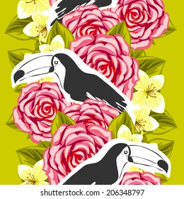 Abstract Elegance Seamless pattern with floral background
