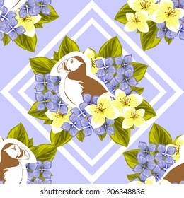 Abstract Elegance Seamless pattern with floral background