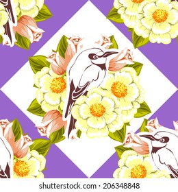 Abstract Elegance Seamless pattern with floral background