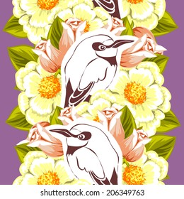 Abstract Elegance Seamless pattern with floral background