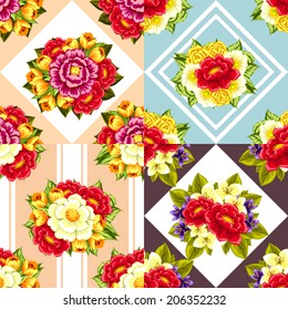 Abstract Elegance Seamless pattern with floral background
