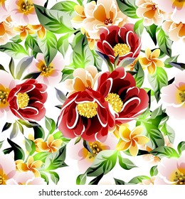 Abstract elegance seamless pattern with floral background