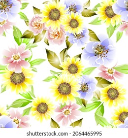 Abstract elegance seamless pattern with floral background