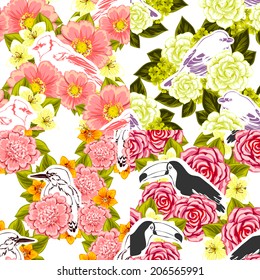 Abstract Elegance Seamless pattern with floral background