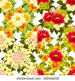 Abstract Elegance Seamless pattern with floral background