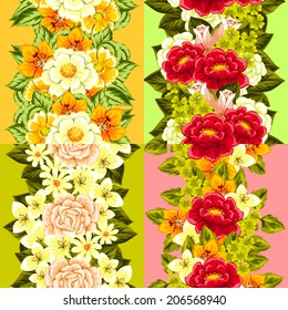 Abstract Elegance Seamless pattern with floral background