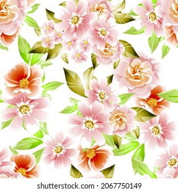 Abstract elegance seamless pattern with floral background