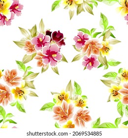 Abstract elegance seamless pattern with floral background