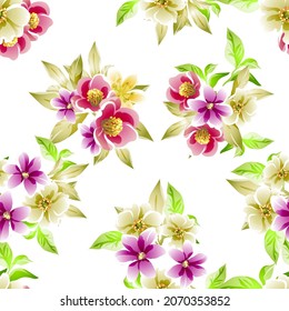 Abstract elegance seamless pattern with floral background