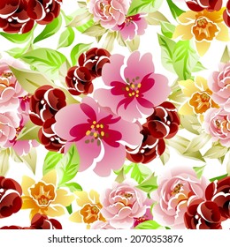 Abstract elegance seamless pattern with floral background