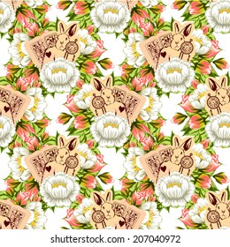 Abstract Elegance Seamless pattern with floral background