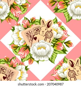 Abstract Elegance Seamless pattern with floral background