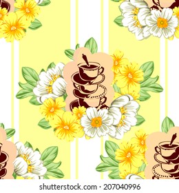 Abstract Elegance Seamless pattern with floral background