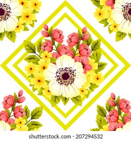 Abstract Elegance Seamless pattern with floral background