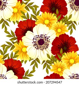 Abstract Elegance Seamless pattern with floral background