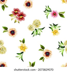 Abstract elegance seamless pattern with floral background