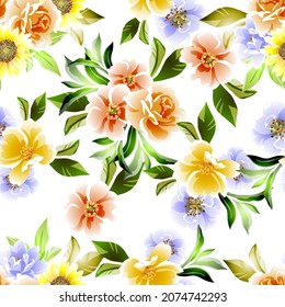 Abstract elegance seamless pattern with floral background