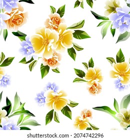Abstract elegance seamless pattern with floral background