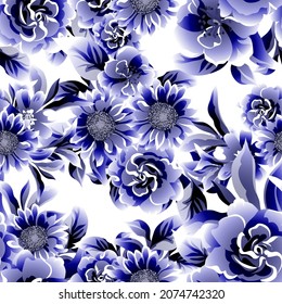 Abstract elegance seamless pattern with floral background