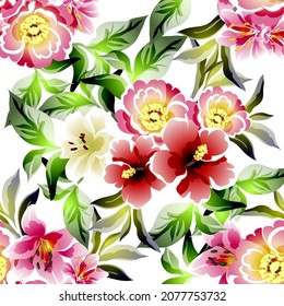 Abstract elegance seamless pattern with floral background