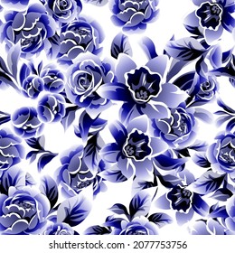 Abstract elegance seamless pattern with floral background