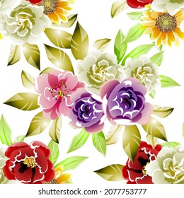 Resumen de la elegancia sin problemas con fondo floral