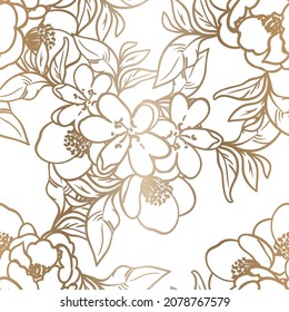 Abstract elegance seamless pattern with floral background