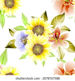 Abstract elegance seamless pattern with floral background