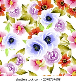 Abstract elegance seamless pattern with floral background