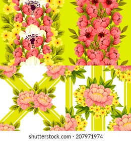 Abstract Elegance Seamless pattern with floral background