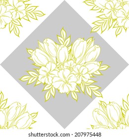 Abstract Elegance Seamless pattern with floral background