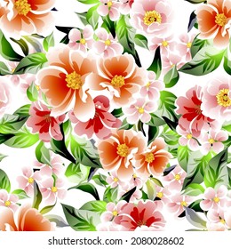 Abstract elegance seamless pattern with floral background
